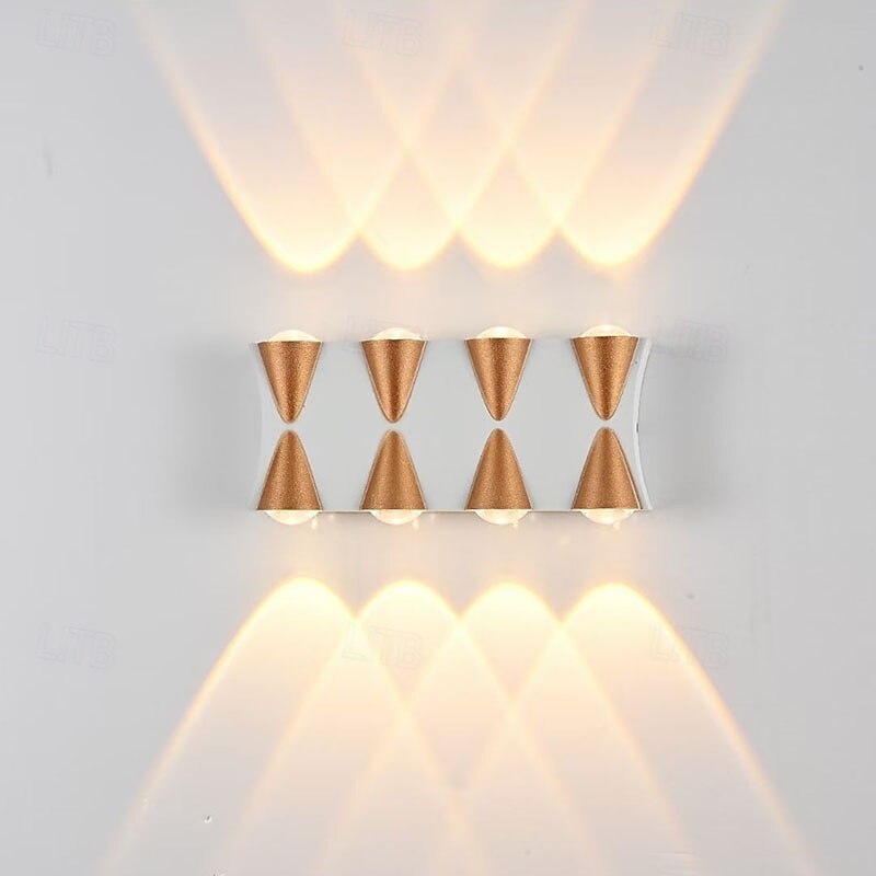 Lampada da parete a LED per esterni 10W, illuminazione up/down, per interni, 4/6/8/10 teste, curva, impermeabile, IP65, lampada da camera da letto moderna, luce bianca calda, AC85-265V del 2025 a $46.99 –P16