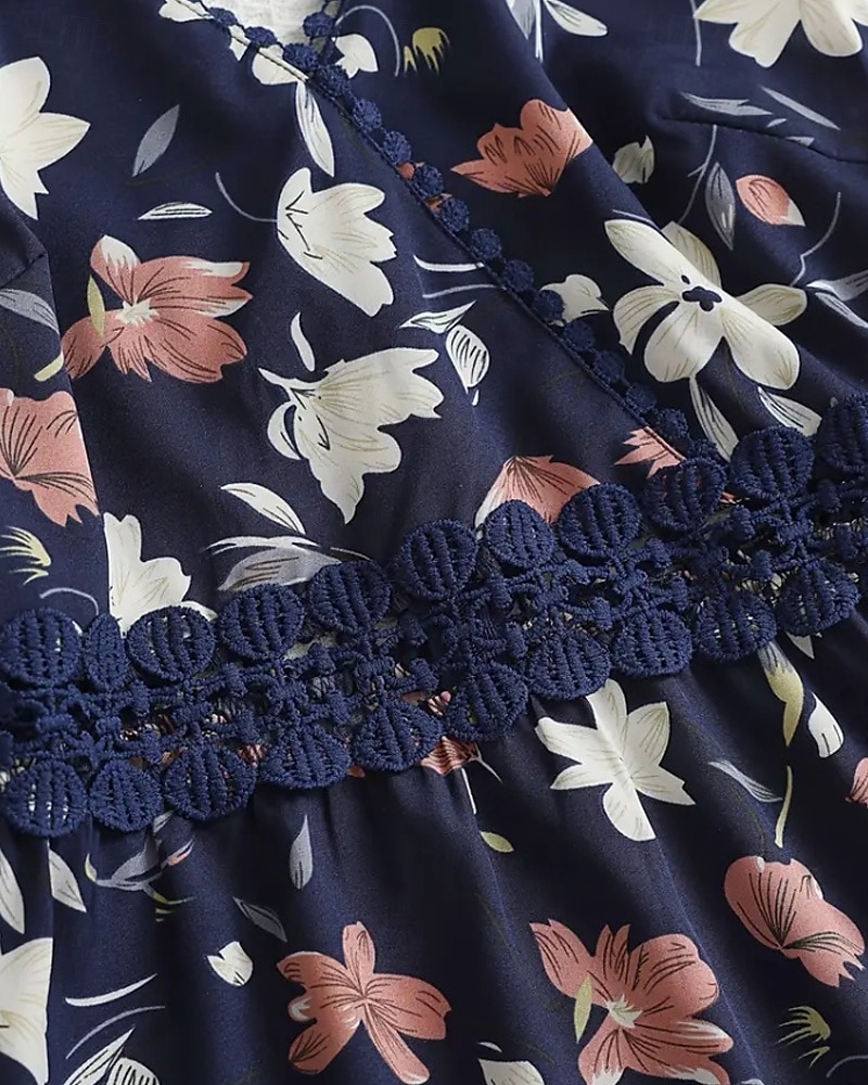 Femmes Mini Robe Robe Fleurie Robe d'été Robe Nuisette Robe Imprimée Classique Moderne Vacances Sortir Week-end Coupe régulière Fleur Sans manches Bretelles spaghetti Noir Bleu de minuit Été de 2025 ? $22.99 –P12