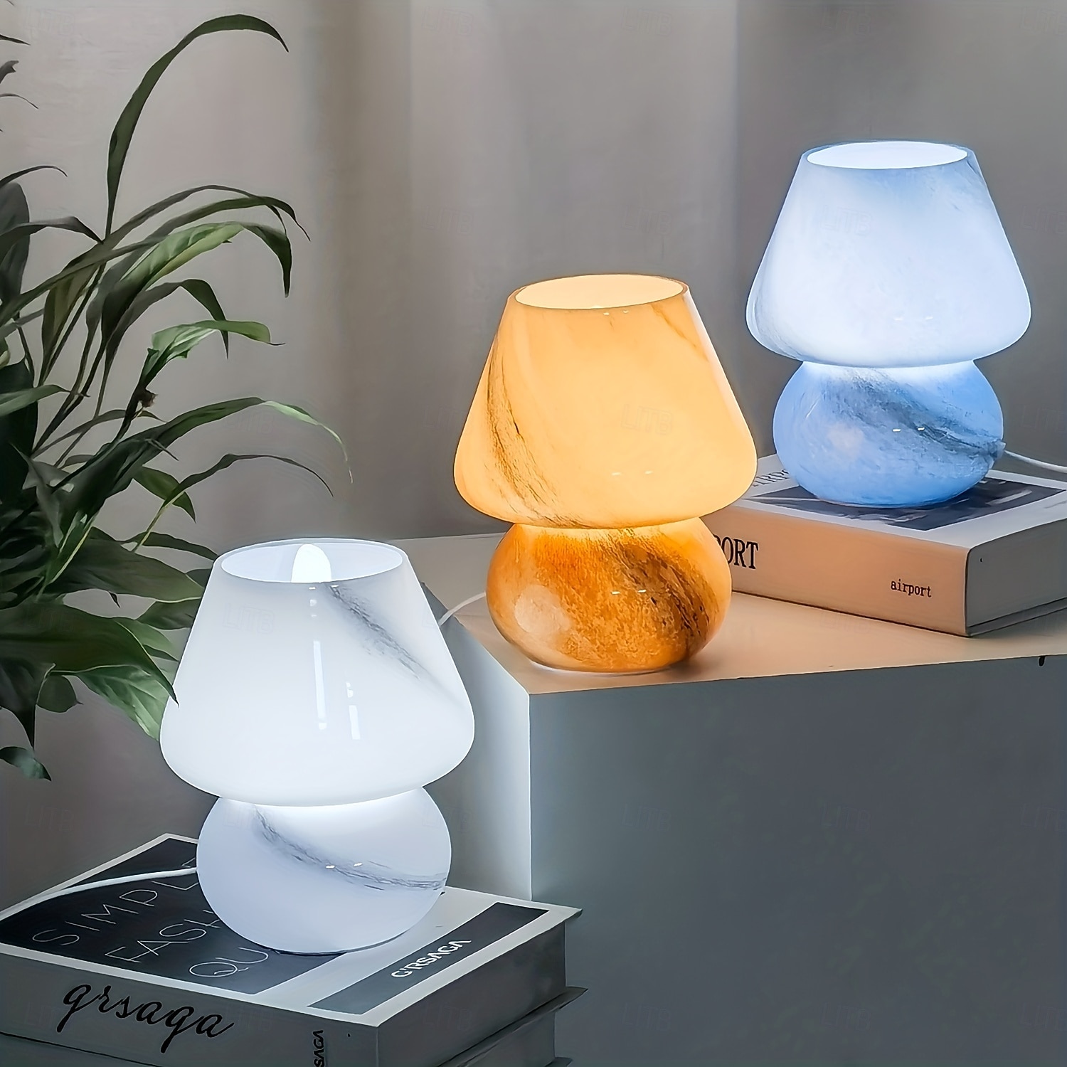 Graziosa lampada da comodino a forma di fungo a LED - lampada da comodino in vetro con luminosità regolabile, perfetta per l'arredamento della casa &regali del 2025 a $73.99 –P6