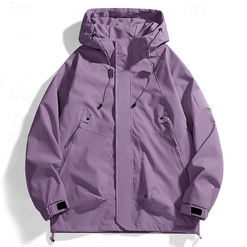 Herren Windjacke Wanderjacke Regenmantel Außen Wasserdicht Winddicht Wanderoutfits Wanderbekleidung Frühling Herbst Oberteil Camping / Wandern / Höhlenforschung Laufen Schwarz Purpur Grün 2025 - $21.99 –P10