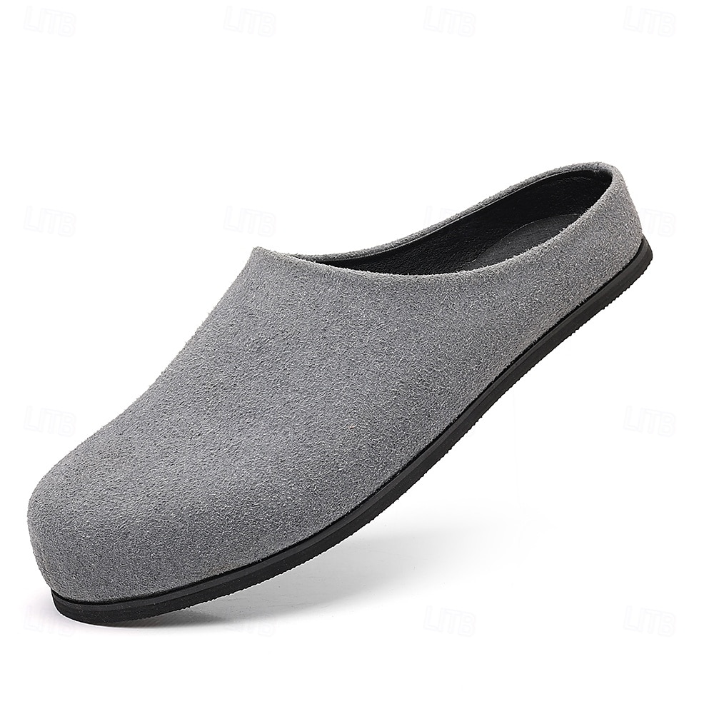 Men's Khaki Backless Mule Loafers – Minimalist Slip-On Comfort Shoes with Soft Faux Suede for Indoor Lounging Casual Errands and Summer Relaxation 2025 - $42.99 –P4