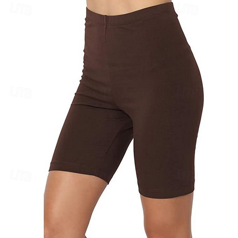 Dam Shorts Damasker Streetwear Ledigt Knelängd Hög midja Slät Elastisk midja Mateial som andas Elastisk Semester Gata Dagliga kläder Vin Svart Vit Rosa Sommar Normal 2025 - $11.99 –P7