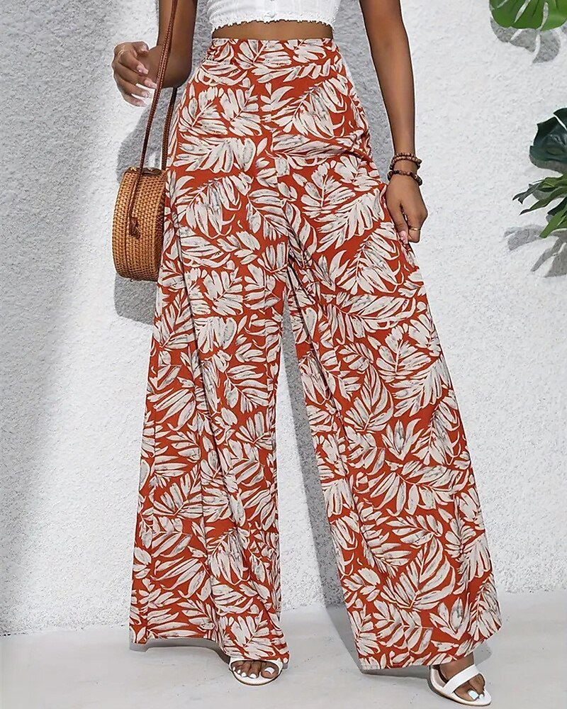 Per donna Gamba larga Pantaloni Casual Boho Lunghezza intera Vita Alta Piante Tasca Design con Coulisse Elastica Traspirabilità Morbido Micro-elastico Vacanza Streetwear Abbigliamento quotidiano del 2025 a $17.99 –P20