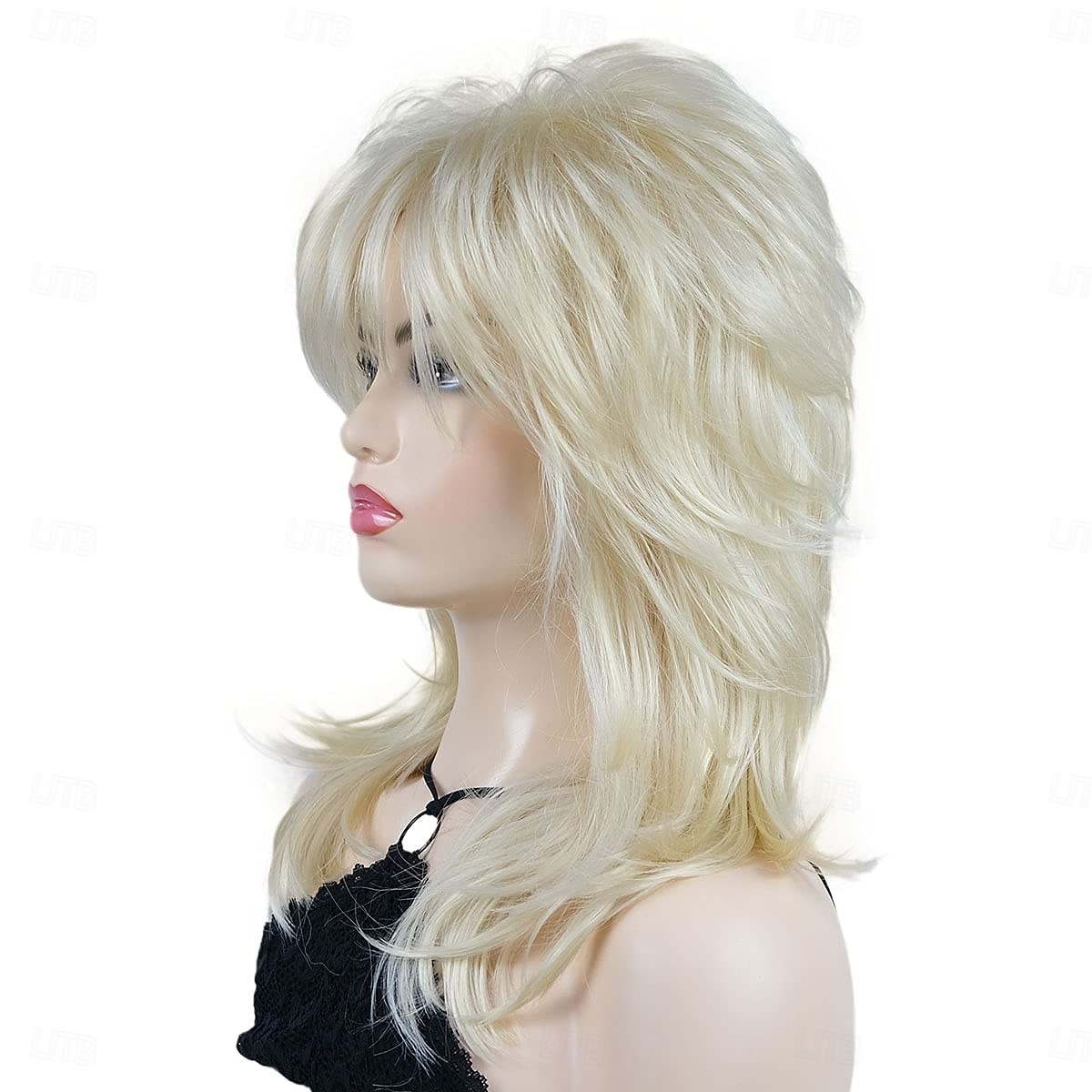 Peruca Desfiada em Camadas com Franjas Peruca Natural Cacheada e na Altura dos Ombros Cabelo Sintético Macio Perucas de Halloween de 2026 por $24.99 –P6