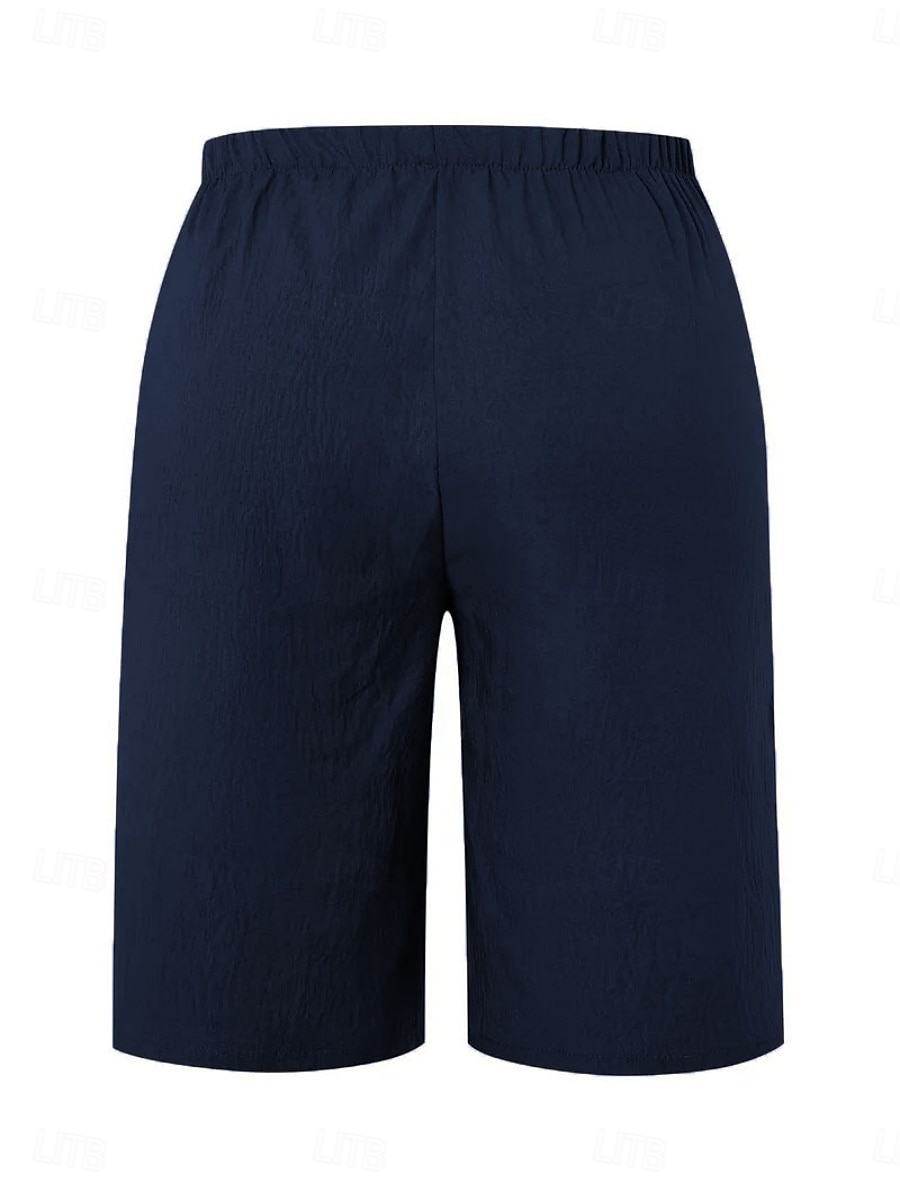 Per donna Chinos Shorts Essenziale Casual Lunghezza al ginocchio Vita Alta Semplice Fascia Elastica Comodo Morbido Confortevole Micro-elastico All'aperto Streetwear Nero Arancione Verde Cachi Estate del 2025 a $18.99 –P3