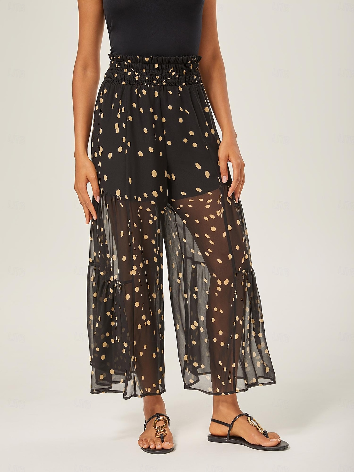 Per donna Femminile Camicia casual A Pois Casuale Manica del polsino svasato Nero annodata Elegante Bohemien Vacanza Collo Alto Estate Primavera Autunno del 2025 a $52.99 –P17