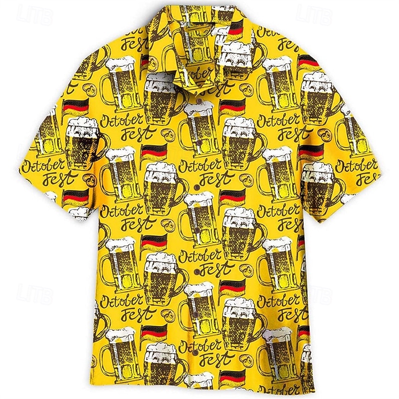 Hawaiian Shirts Aloha Shirt Bavarian Munich German Alpine Graphic for Men's Adults' 3D Print  for Carnival Oktoberfest Beer Beach Vacation Party 2026 - $23.99 –P1