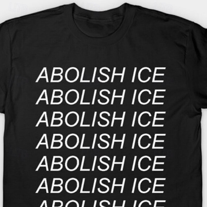 Pentru femei Tricou Tee Top Scrisă Modă Modern Manșon scurt Stil Nautic Topuri obișnuite Zilnic Sport Imprimeu Negru Vară ABOLISH ICE 2025 - zł58.99 –P2