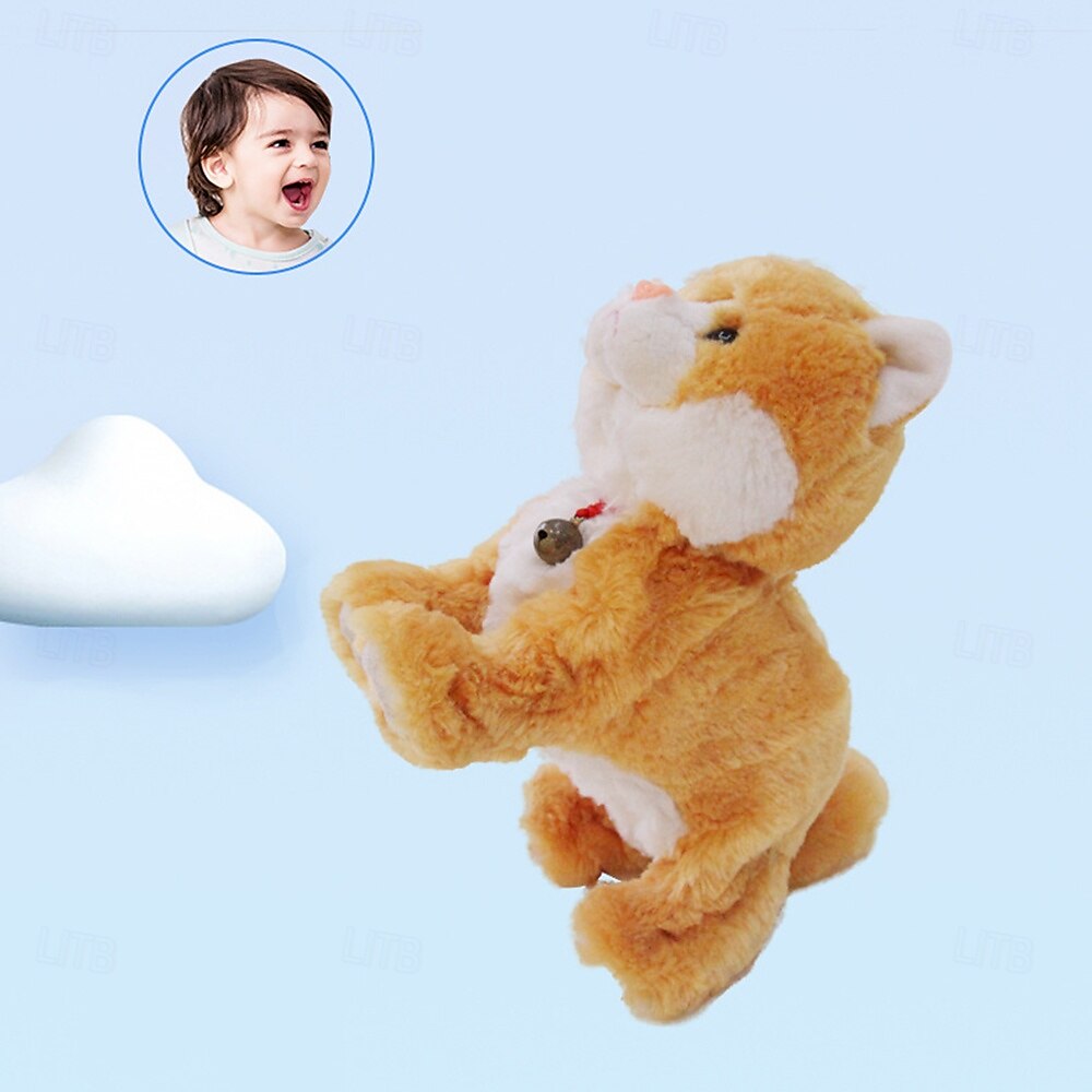 Interactief elektronisch knuffeldier - upgrade met led-licht, ogen, geanimeerde geluidsbesturing, elektronische huisdierenrobot, kat, kitten, speelgoed, cadeaus voor jongens &meisjes kinderverjaardag 2025 - $42.99 –P6