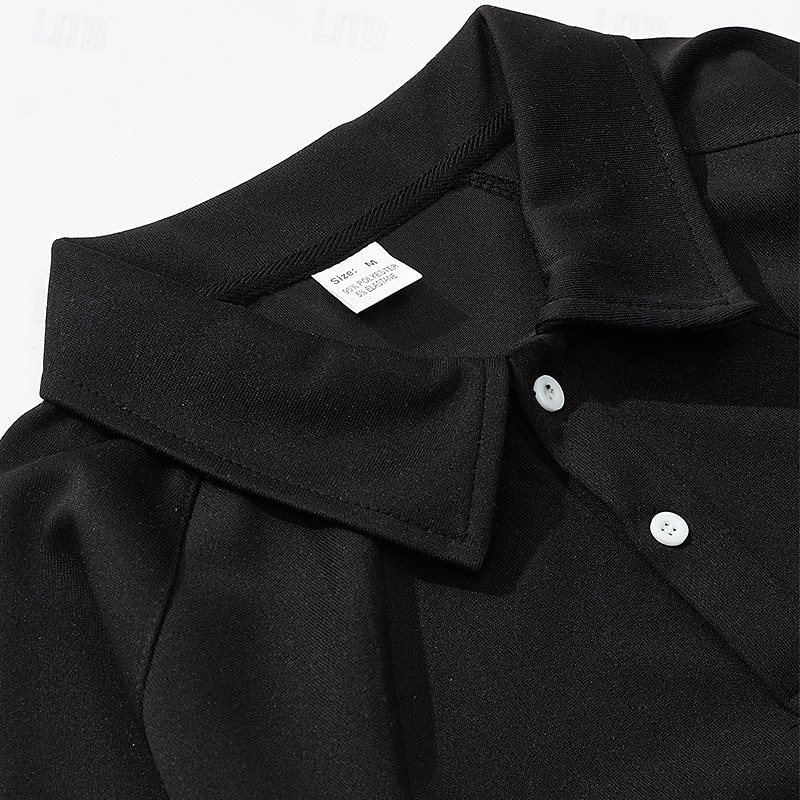 Miesten College Button Up -huppari Musta Valkoinen Apila Khaki Harmaa Kauluskäänne Tavallinen Tilkkutäkki Urheilu ja ulkoilu Kausaliteetti Päivittäin Katutyyli Tyylikäs Suunnittelija 봄 & Syksy 2025 - $25.99 –P6