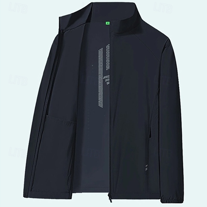 Herren Outdoorjacke Wanderjacke Regenmantel Außen Sonnenschutz Wanderoutfits Wanderbekleidung Frühling Herbst Oberteil Camping / Wandern / Höhlenforschung Laufen Dunkelgrau Schwarz Blau 2025 - $29.99 –P10