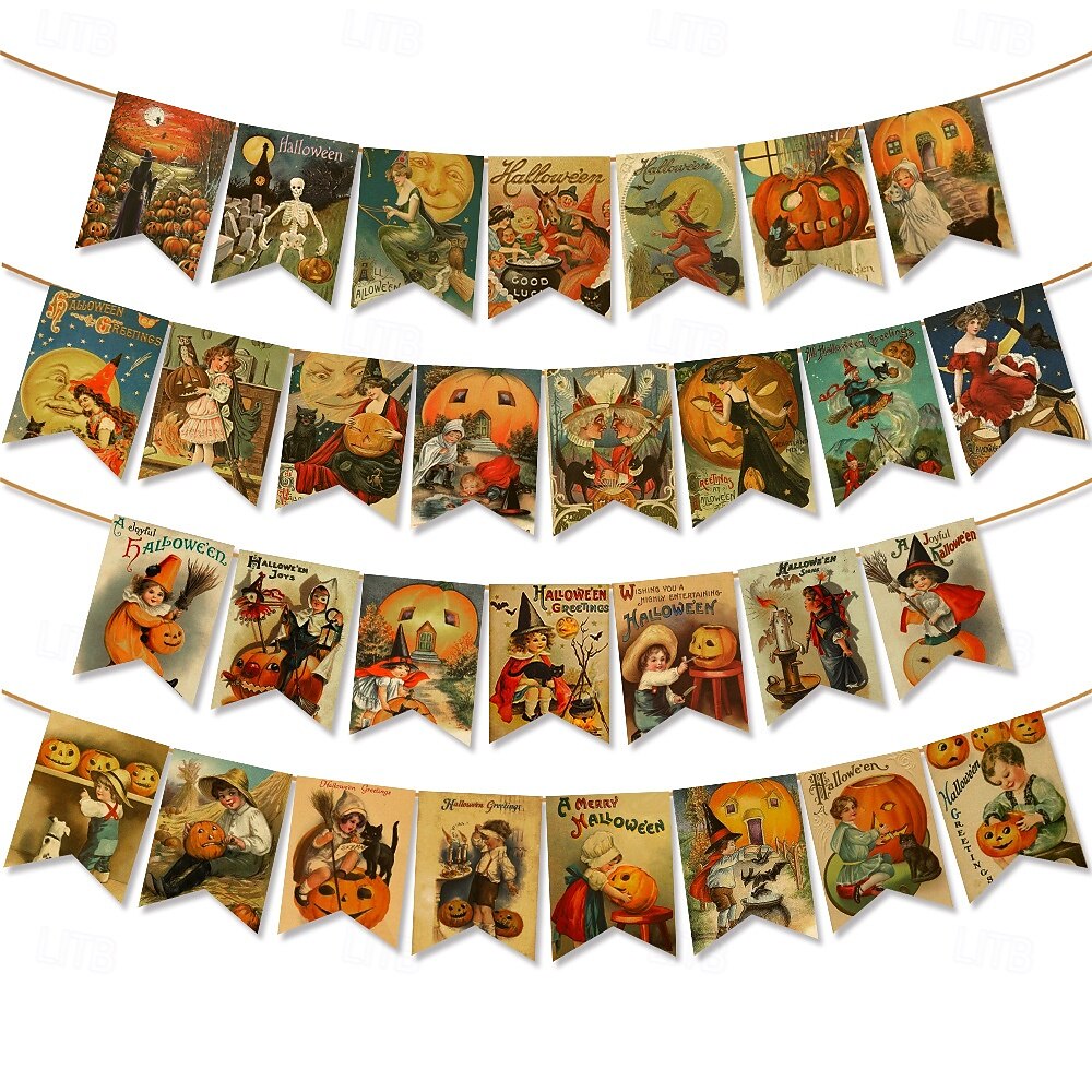 halloween podnoszenie flagi retro baner frak kwiat ustawienie dekoracji rekwizyty artykuły imprezowe 2025 - $9.49 –P1