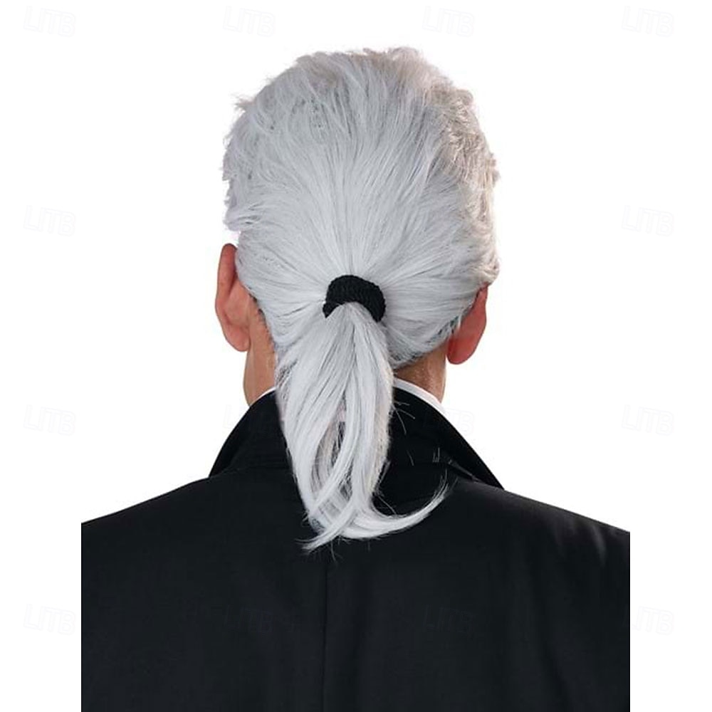 Perruques de cosplay Argent Bouclé Cheveux synthétiques Court Perruques Hommes Perruques Pour la fête de 2026 ? $23.99 –P2