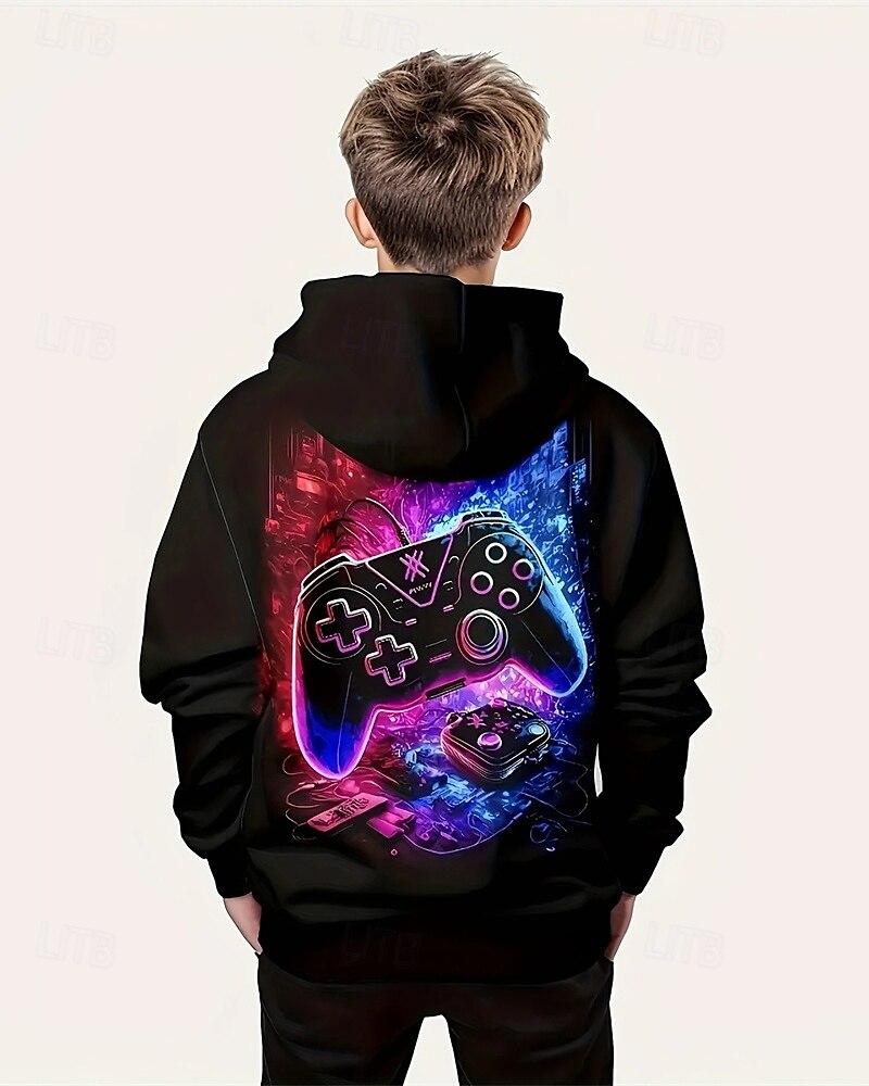 Ragazzi 3D Gioco Felpa con Cappuccio Manica Lunga Primavera Autunno Moda Streetwear Bambini 4-12 Anni Con cappuccio All'aperto Casuale Quotidiano Vestibilità regolare del 2025 a $18.99 –P2