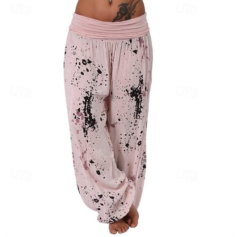Mujer Pantalones Pantalones palazzo Moda Boho Longitud total Media cintura Estampado Cintura elástica Confortable Cómodo Microelástico Calle Ropa Cotidiana Noche Blanco Amarillo Rosa Verde Ejército 2025 - $19.99 –P16