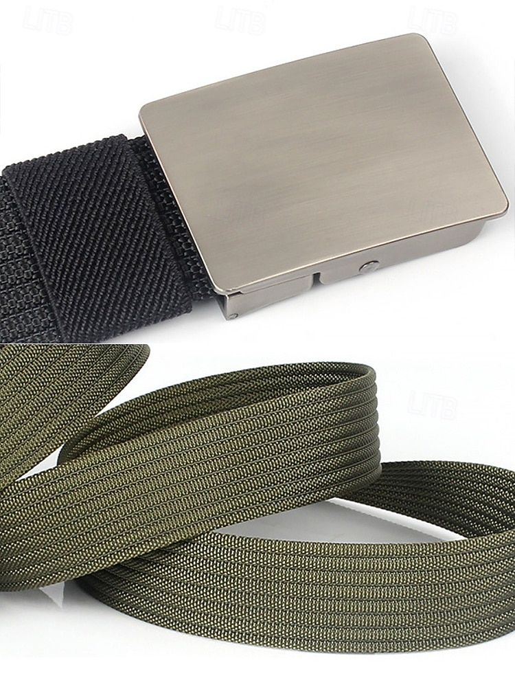 мужской тактический ремень в стиле милитари с металлической пряжкой – регулируемый ремень из полиэстеровой тесьмы для ношения на открытом воздухе, на работе и в повседневной жизни 2026 - $18.99 –P7