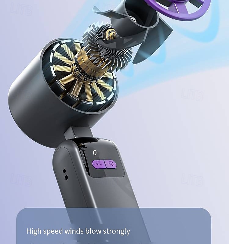 1 Pc handheld cooling fan with 100 levels of cooling and folding, portable turbo mini semiconductor ice pack fan 2025 - $24.99 –P11