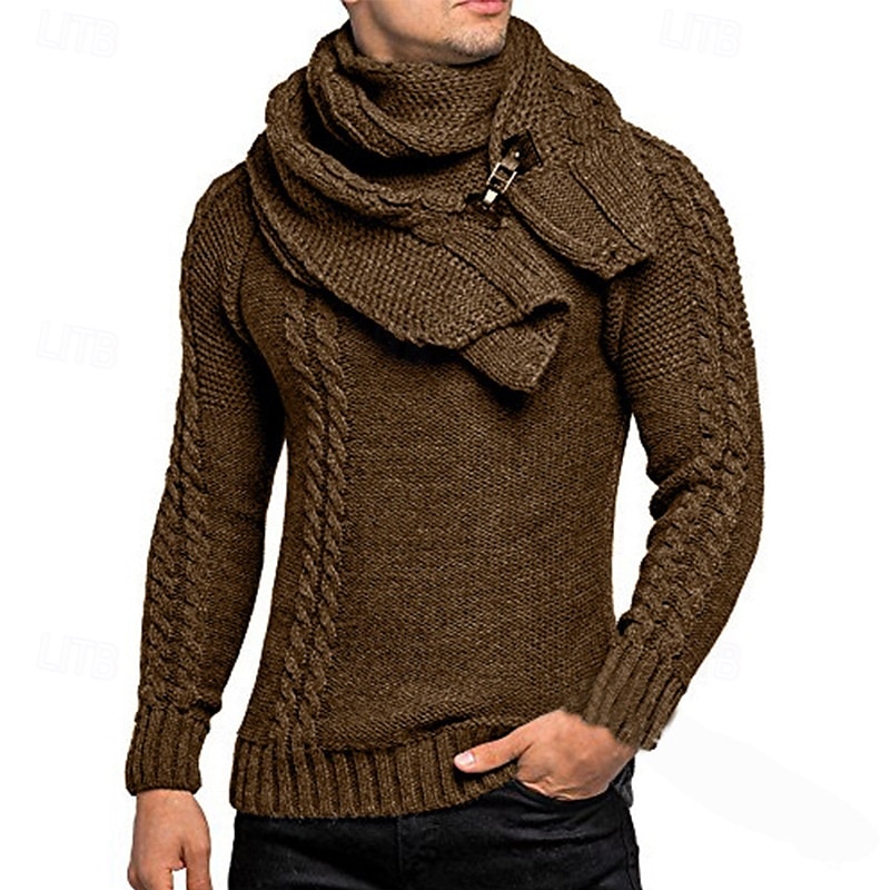 Herren Pullover Gerippt Zopfmuster Stricken Normale Oberteile Gestrickt Schmale Passform Einfach Rundhalsausschnitt Strickware Moderne zeitgenössische Lässig Alltagskleidung Bekleidung Herbst Winter 2025 - $39.99 –P4