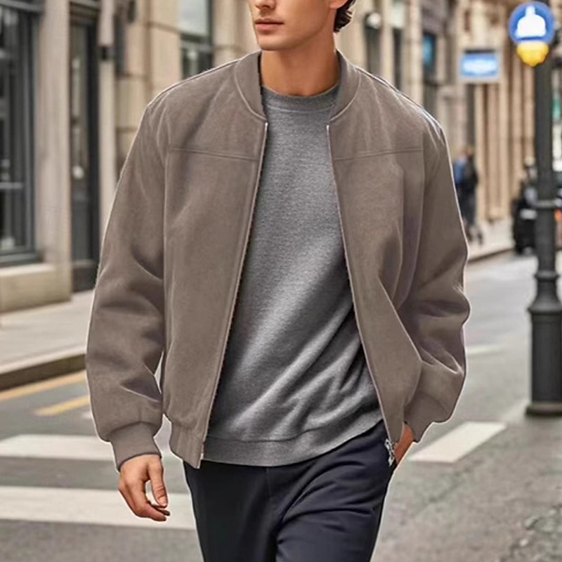 Homme Veste Légère Veste Décontractée Vacances Quotidien Résistant à l'usure Avec Poches Été Printemps Uni Mode Classique Col montant Régulier Noir Bleu Chameau Vert Véronèse Bleu de minuit Veste de 2025 ? $33.99 –P8