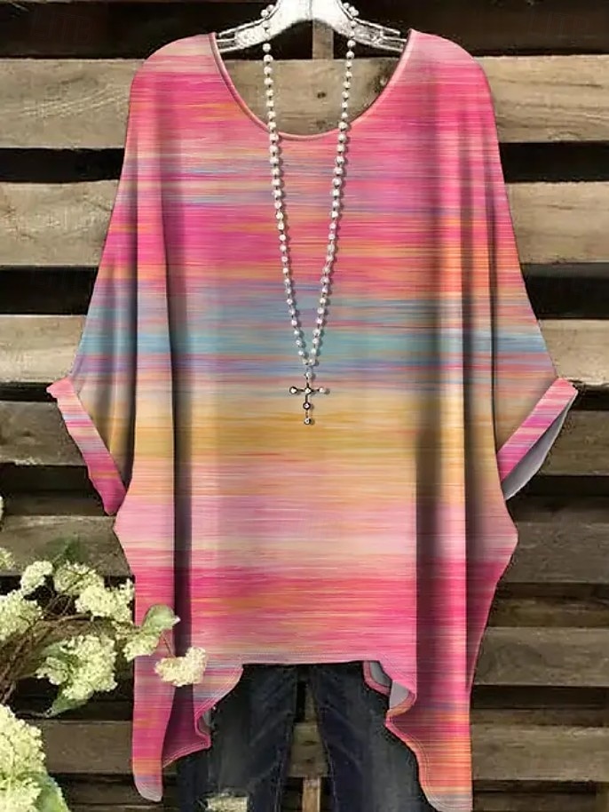 Női Boho ing Grafika Mértani Absztrakt Elegáns Csehország Aktív Rövid ujjú Denevérujj Terített nyak Normál felsők Napi Szabadság Strandruházat Fekete Fehér Arcpír rózsaszín Barna Nyár Tavasz 2025 - $22.99 –P2