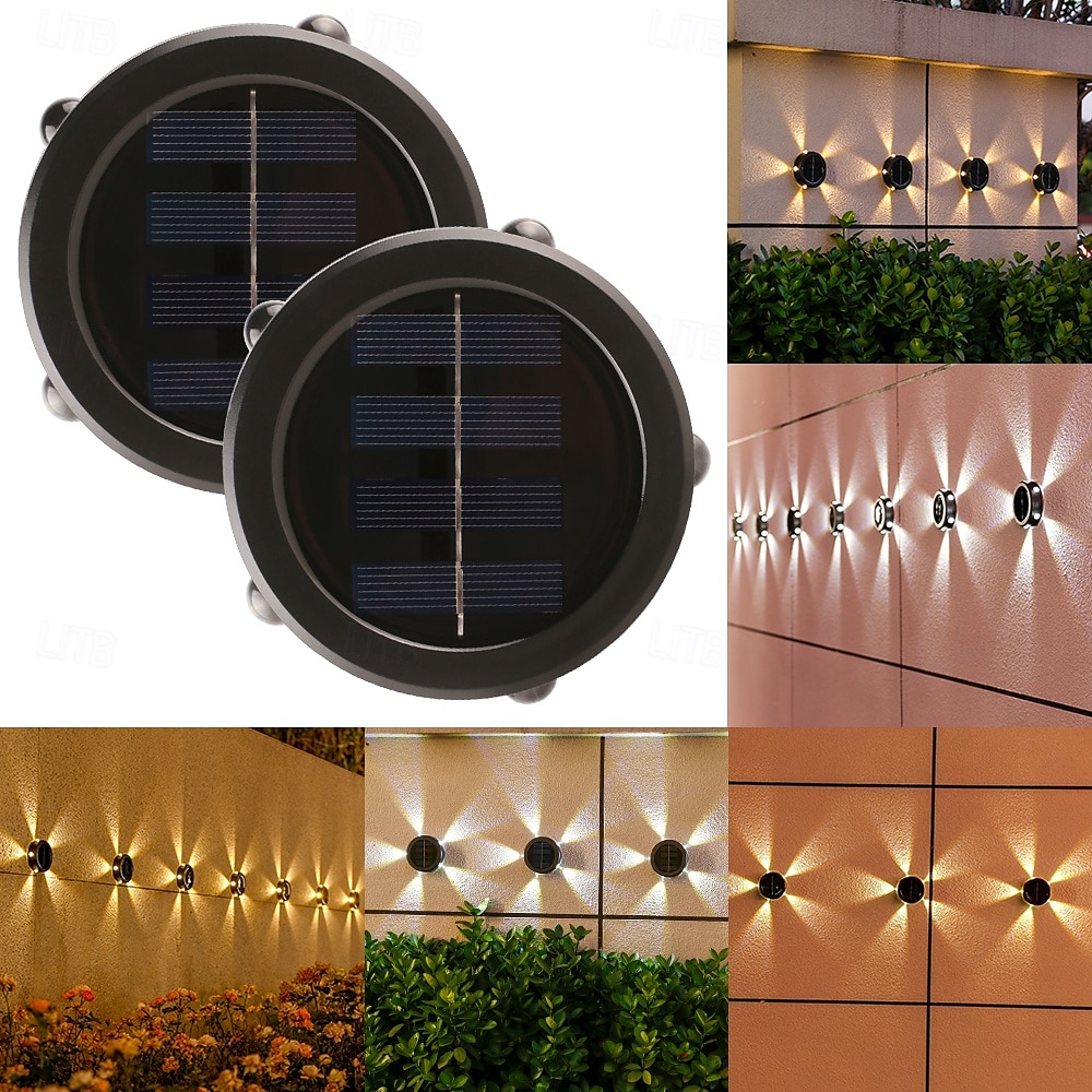1 lampada da parete solare impermeabile per esterni con 5 fasci LED, illuminazione per cortile, giardino, recinzione, balcone, scala del 2025 a $8.49 –P12