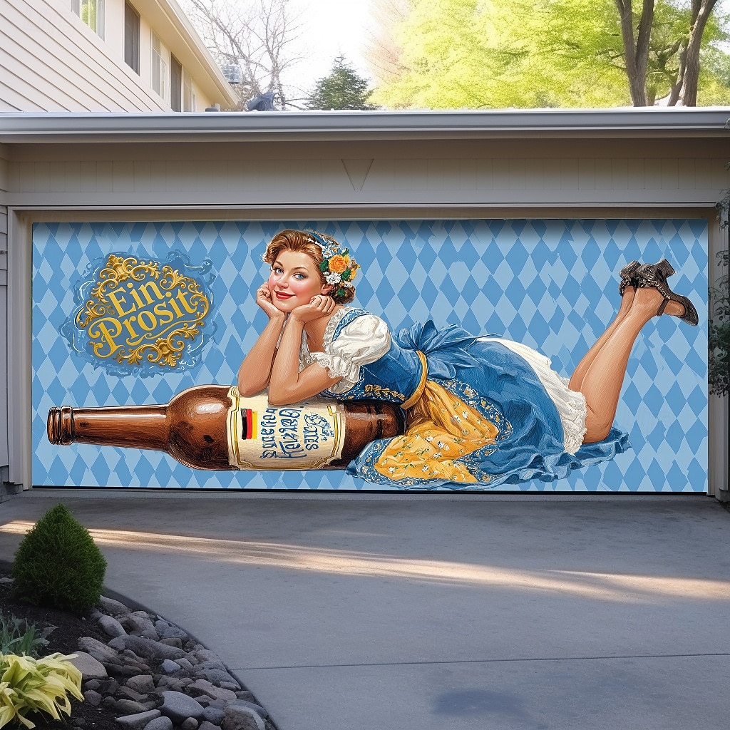 Oktoberfest utendørs garasjeportdeksel banner vakker stor bakteppedekorasjon for utendørs garasjeport hjem veggdekorasjoner arrangement fest parade 2026 - $32.99 –P5