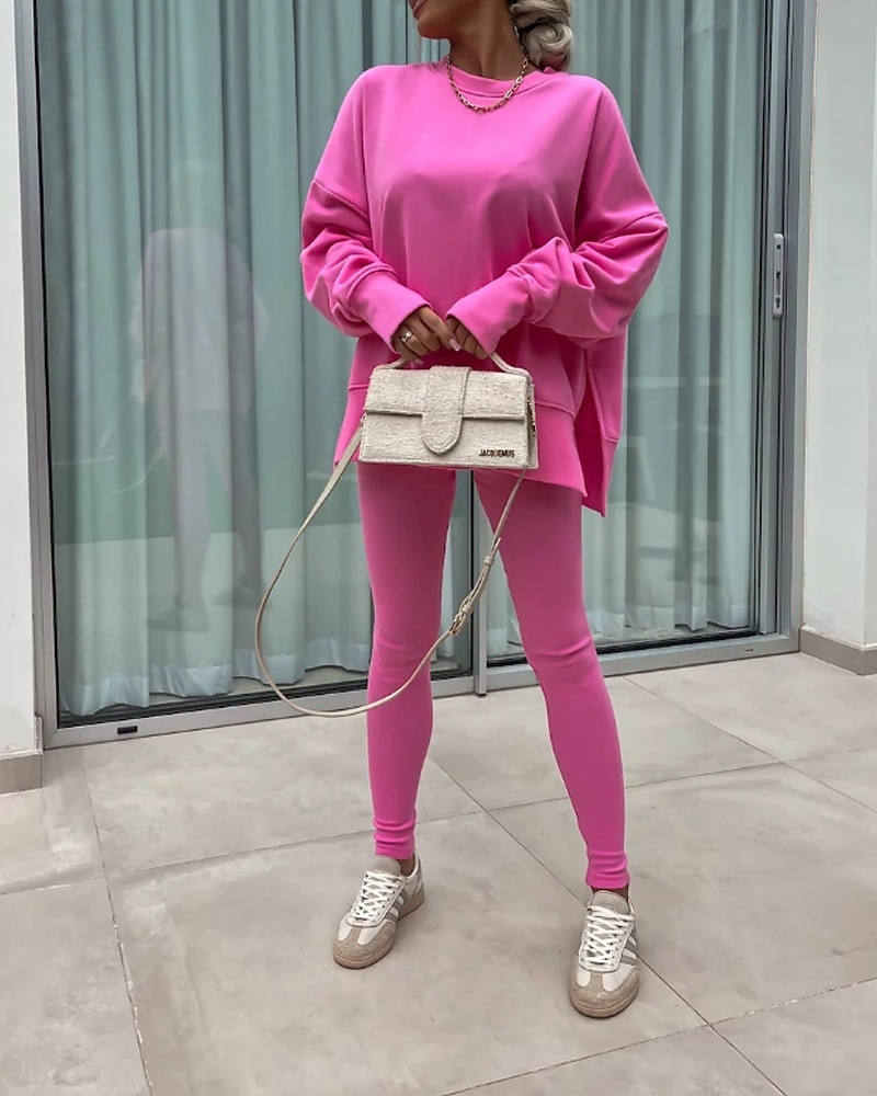 Damskie Dres Getry Bluza z kapturem Koronka Kieszeń na zamek Solidne kolory Zestawy odzież Jesień Magenta Czarny Siłownia Athleisure Bieganie Keep Warm Odporność na wiatr Długi rękaw Sport Odzie 2026 - $31.99 –P9