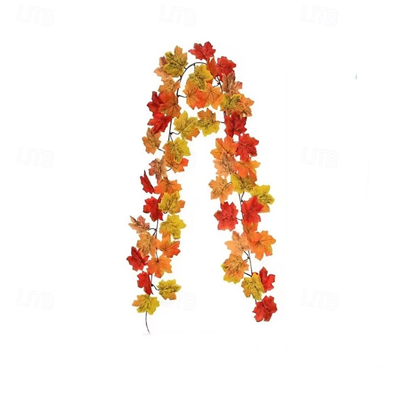 kunstig lønneblad høstlønnekrans høstløvranke til hjemmeromdekor hage bryllupsfest halloween juledekorasjon 2025 - $15.49 –P5