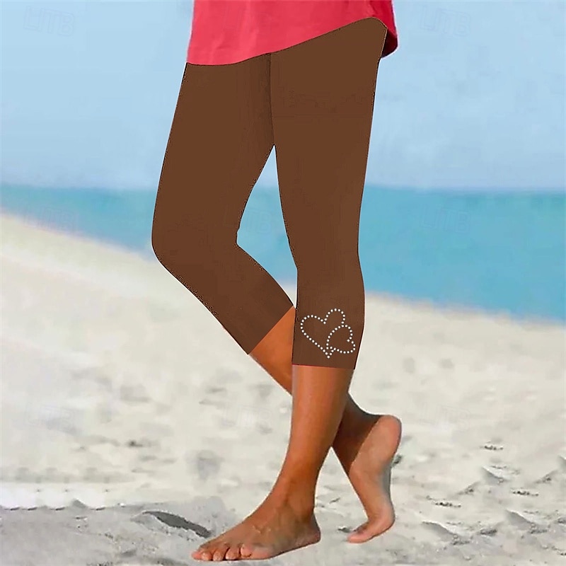 Per donna Pantaloni capri Leggings Casual Athleisure Lunghezza al polpaccio Vita Alta Semplice Elastico in vita Foratura a caldo Traspirabilità Elasticizzato Vacanza Streetwear Abbigliamento del 2025 a $14.99 –P3