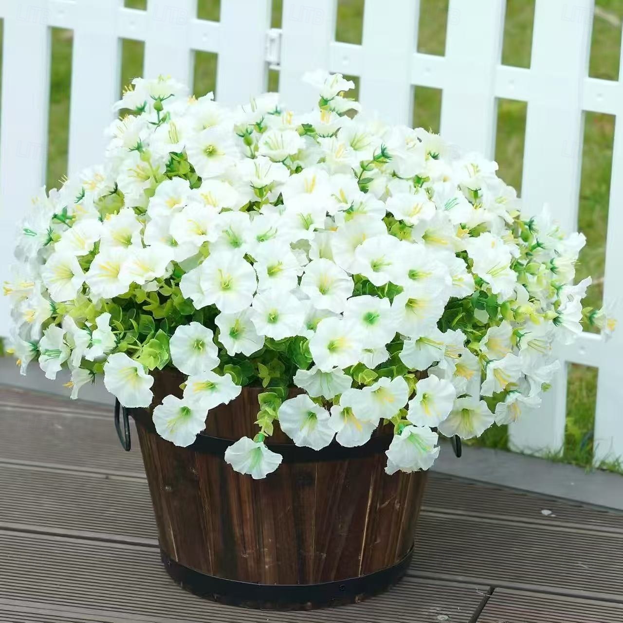 Pacote com 8 flores artificiais de ipomeia, flores de plástico duráveis e resistentes ao desbotamento para decoração de primavera, Páscoa, Dia dos Namorados, Dia das Mães, decoração de jardim de 2025 por $17.49 –P6