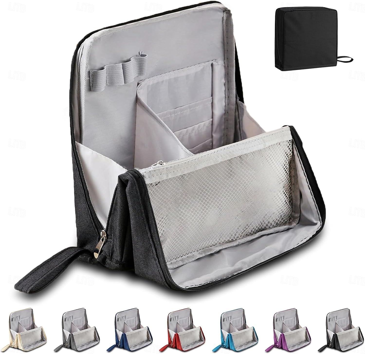 Standing Makeup Bag, Waterproof Large Capacity Toiletry Bag with Compartments, Portable Travel Cosmetic Organizer, Multi-Purpose Pencil & Makeup Storage Case 2026 - $15.99 –P9
