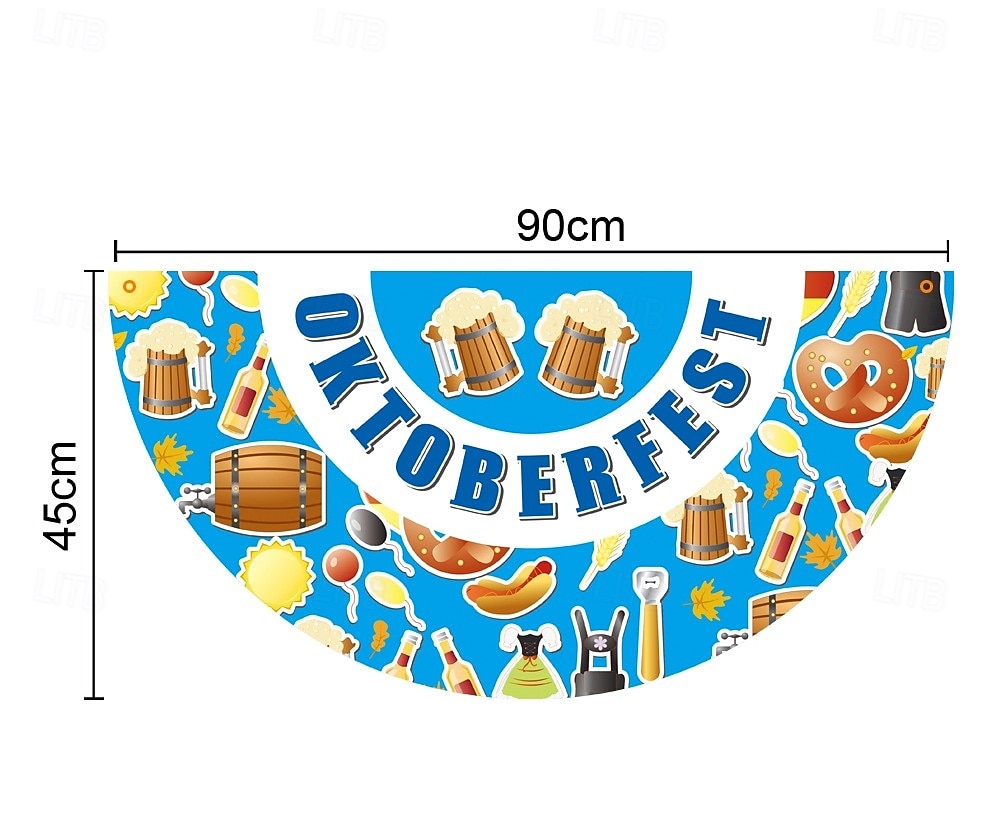 Oktoberfest Deutsche Bayerische Wimpel 3 x 1,5 Ft Nicht gefalteter Fächerflaggenbanner Polyesterflagge für Feiertags-Außendekor 2025 - $8.99 –P4