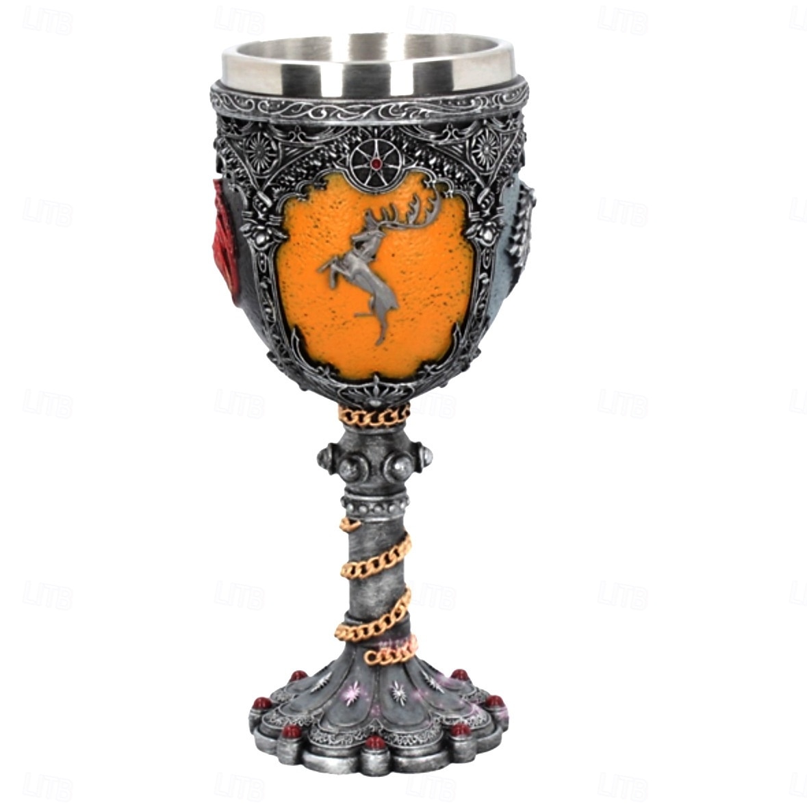 Taça de vinho medieval de fantasia, copo de aço inoxidável com design de filigrana de prata, cálice real inspirado em filmes, utensílios de bar góticos criativos de 2025 por $24.99 –P5