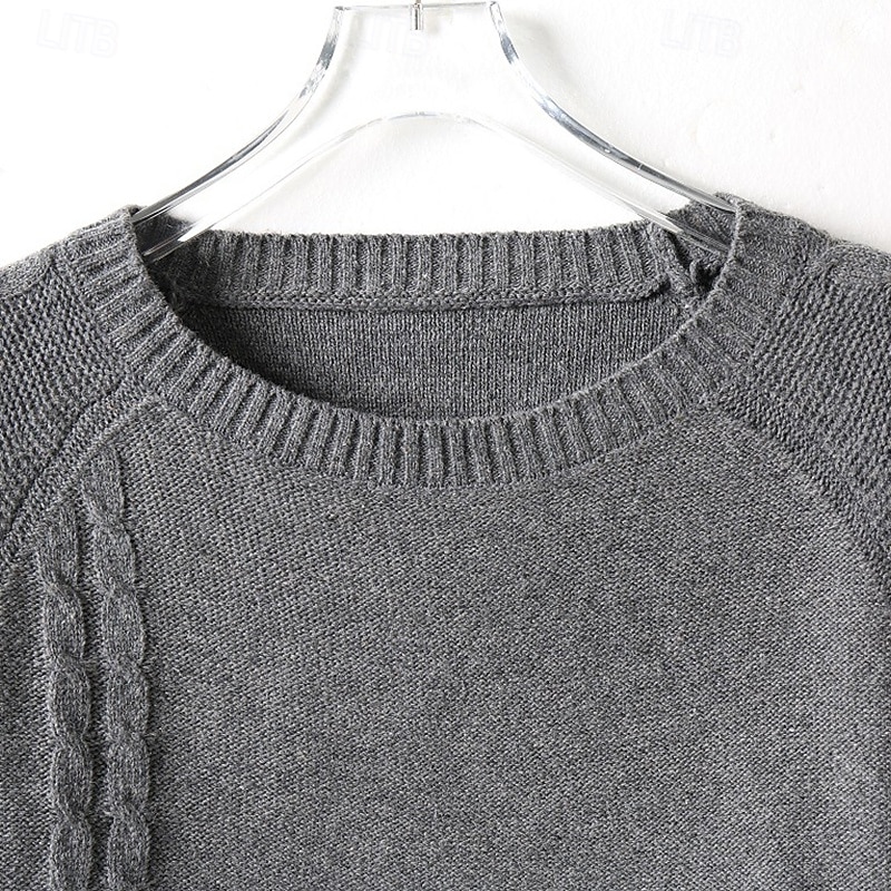 Herren Pullover Gerippt Zopfmuster Stricken Normale Oberteile Gestrickt Schmale Passform Einfach Rundhalsausschnitt Strickware Moderne zeitgenössische Lässig Alltagskleidung Bekleidung Herbst Winter 2025 - $39.99 –P10