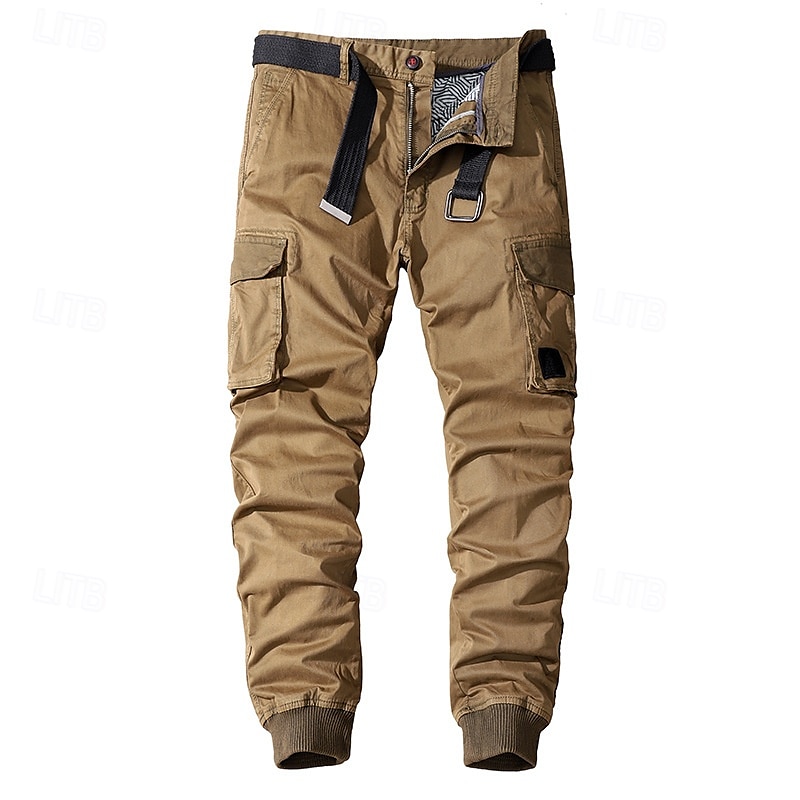 Homme Pantalons Cargo Pantalons Boutons Taille Élastique Multi-poches Uni Portable Extérieur Quotidien Camping & Randonnée Mode Classique Noir Vert Véronèse de 2025 ? $37.99 –P1