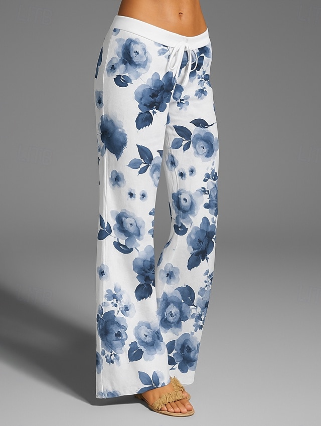 Per donna Culotte Gamba Larga Gamba larga Chinos Vacanza Vintage Stile Etnico Lunghezza intera Vita Alta Floreale Grafico Asciugatura Rapida Traspirabilità Morbido Inelastico All'aperto Vacanza Sport del 2025 a $24.99 –P1