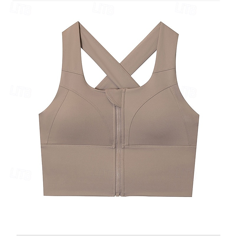 Mulheres Sutiã de ioga Tanque Sutiã Pilates Roupa-Interior Suportes altos Respirável absorvente de suor Sem Fio Com almofadas Cor Sólida / Simples Esporte Roupas Esportivas Preto Azul Academia de 2025 por $25.99 –P13