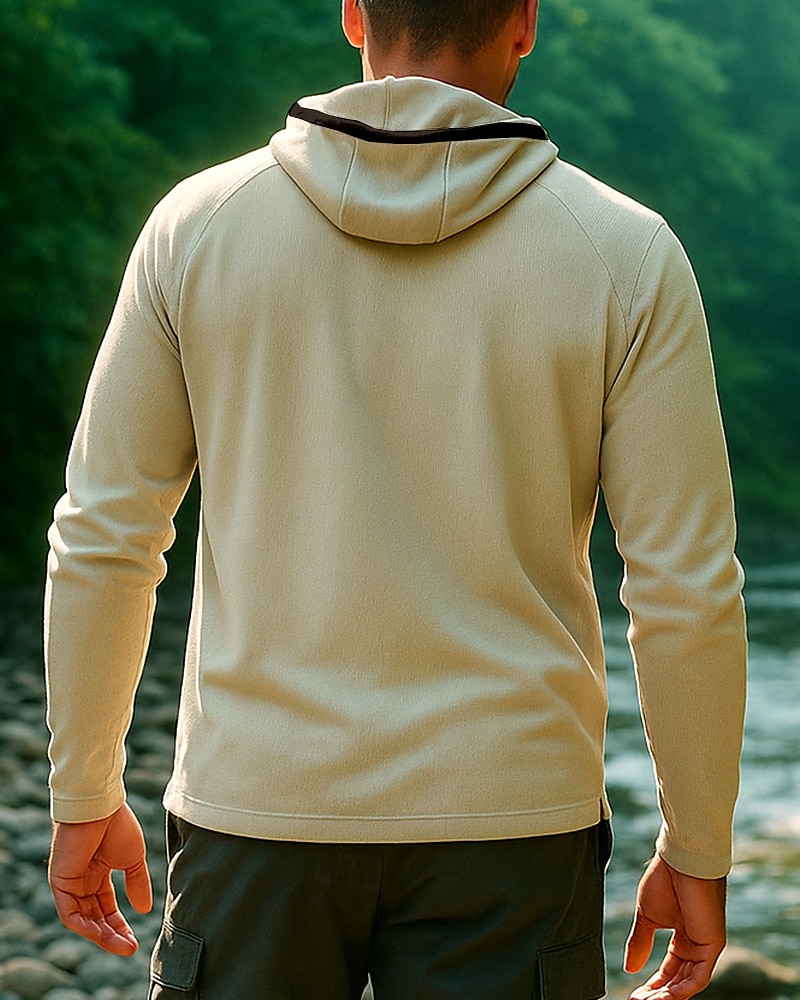 Men's Hoodie Polo Sweatshirt Hiking top Long Sleeve Hoodie Tee Tshirt Top Outdoor Quick Dry Lightweight Breathable Quarter-Zip Polyester Black White Royal Blue Tennis Golf Running 2025 - $26.39 –P2