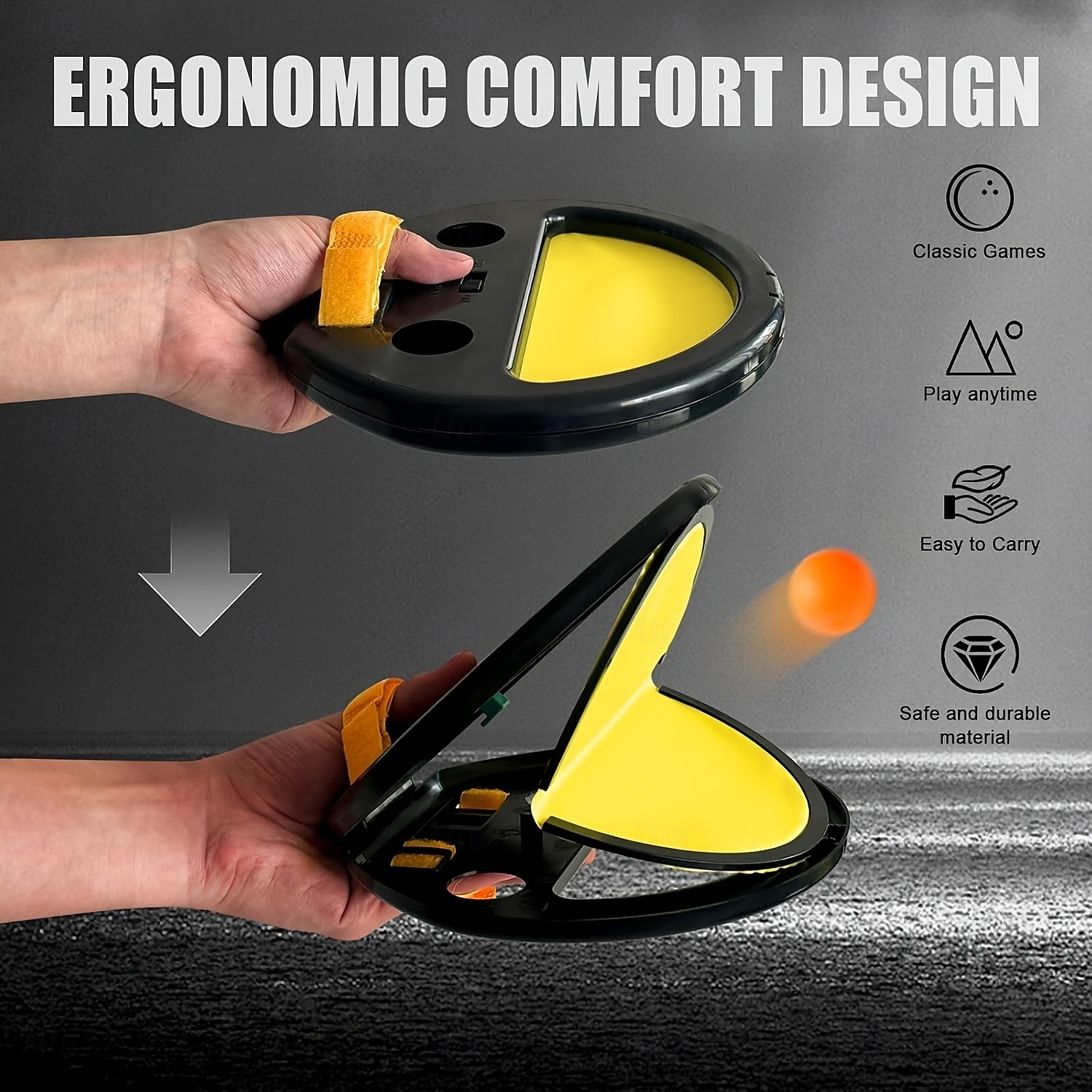presa a mani libere &allenamento di reazione al lancio della palla - trainer interattivo portatile per interni/esterni per singoli &PVC resistente a doppia interazione con design giallo/nero perfetto del 2025 a $20.59 –P6