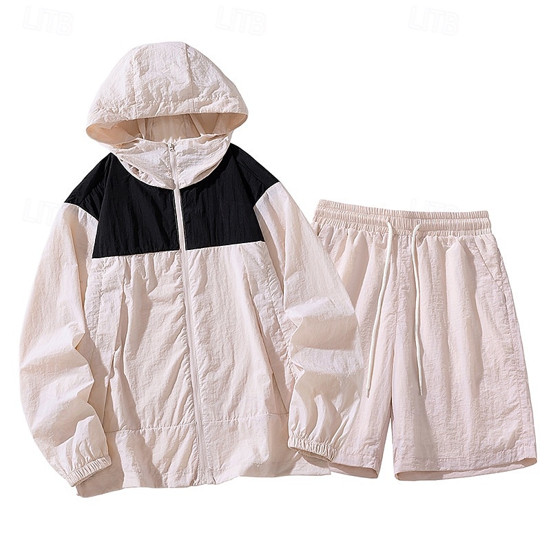 Hombre Tracksuit Conjunto deportivo 2 Piezas Deportivo Manga Larga Protección Solar Transpirable Secado rápido Ropa de deporte Ropa de Deporte Bloque de color Rosa Azul Morado 2025 - $30.99 –P5