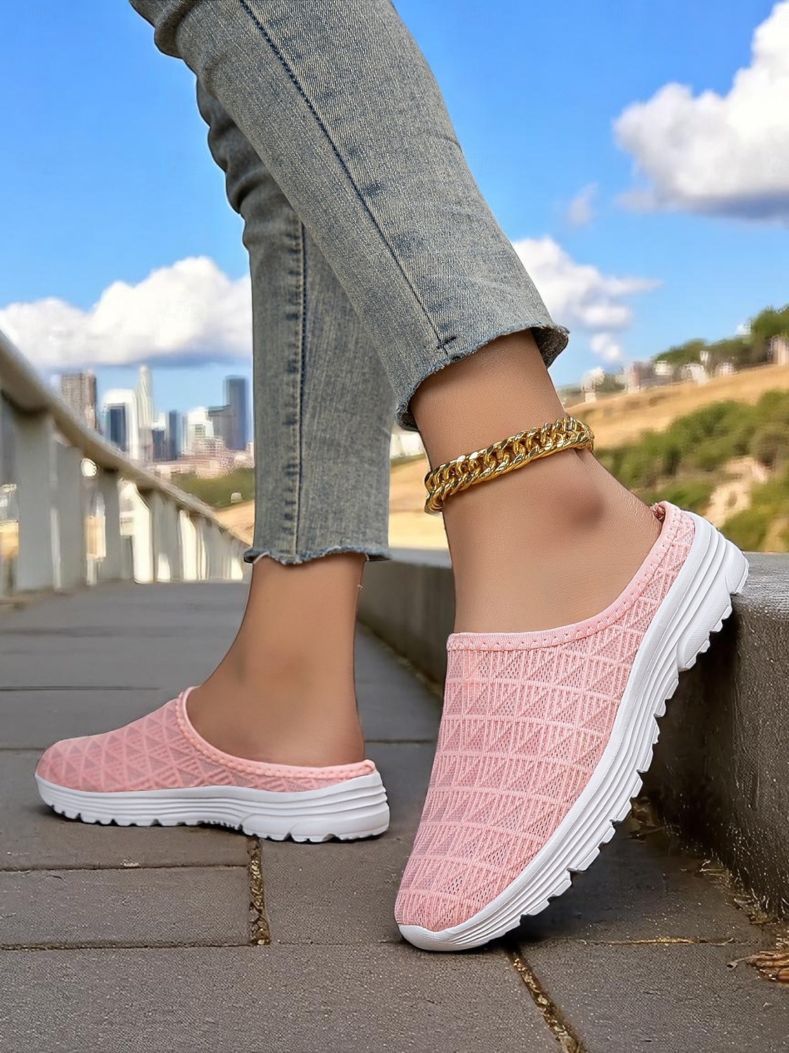 Rosa nettingsko til dame – lette, pustende mullesneakers for utendørs trening, bypendling og uformelle reiser 2026 - $18.99 –P4