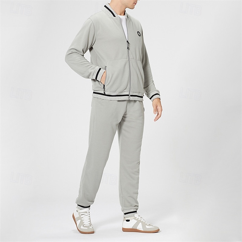 Herr Träningsoverall Joggingbyxor Tröja med dragkedja Ficka med blixtlås Träningsdräkter Höst Svart Grön Gym Träna Sport Vindtät Långärmad Sport Sportkläder Microelastisk Normal 2026 - $56.99 –P8