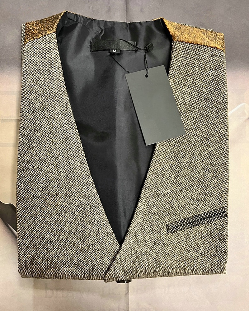 Herren Weste Gilet Urlaub Party Geschäft Mode Lässig Sommer Frühling Tasche Knöpfe Polyester Bequem Farbblock Einreihig Ein-Knopf V Ausschnitt Normale Passform Kaffee Weste 2025 - $31.99 –P5