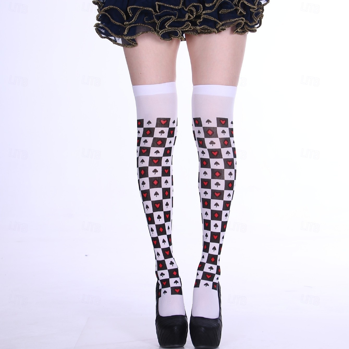 Alice in Wonderland حكاية خيالية ملكة القلوب الملكة الحمراء السم جوارب وجوارب نسائية الاكسسوارات جوارب طويلة تصل إلى الفخذ شخصيات القصص المصورة تأثيري الفيلم for نسائي للبالغين 2025 - $14.66 –P10
