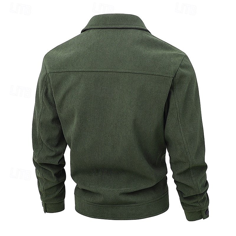 Per uomo Giacca Camicia Giacca in Velluto a Coste Casuale Quotidiano Traspirante Tasca Primavera & Autunno Semplice Classico Bavero Regolare Nero Bianco Verde scuro Marrone Giacca del 2025 a $36.99 –P2