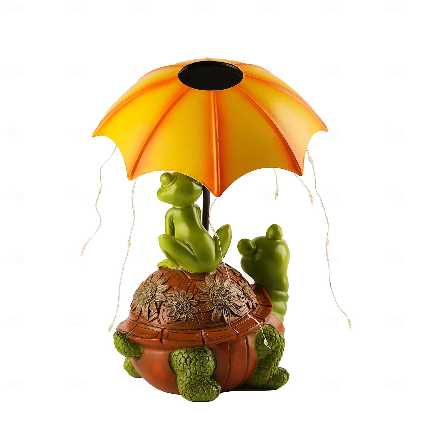 1 lámpara decorativa de resina con forma de tortuga solar impermeable para exteriores, con forma de rana y paraguas, para patio, jardín, parque, césped, sendero, luces de observación paisajísticas. 2026 - $26.99 –P5
