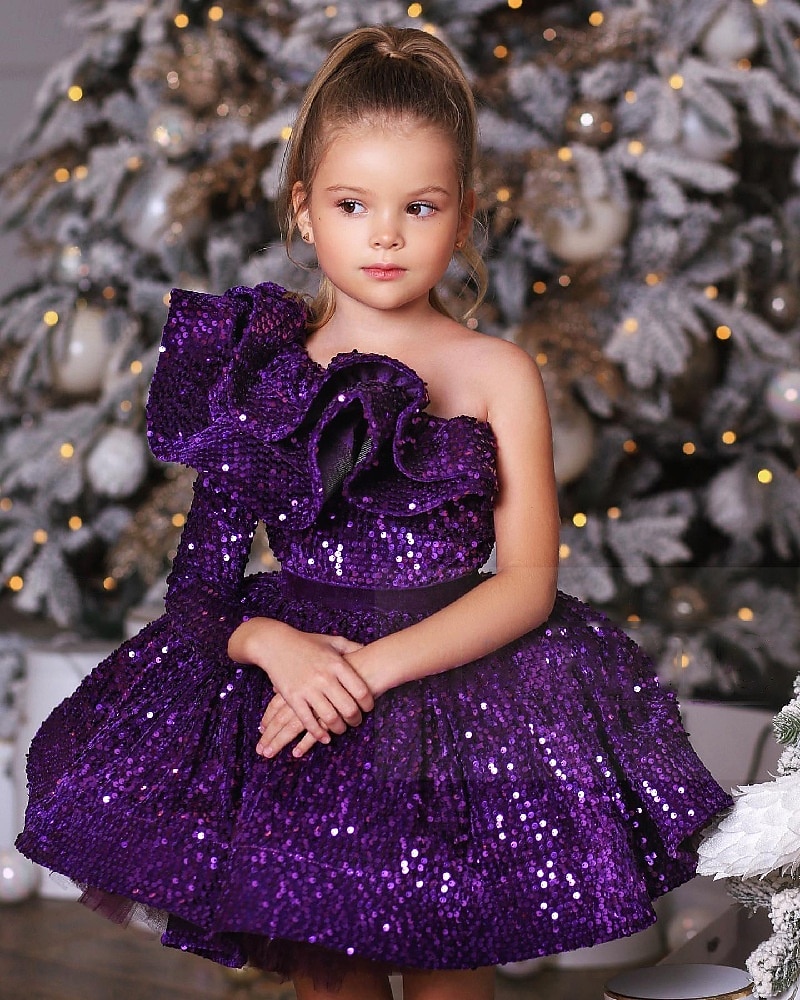 Kinder Mädchen Partykleid Einfarbig Langarm Leistung Netz Prinzessin Süß Netzstoff Knöchellang Etui-Kleid Tüllkleid Sommer Frühling Herbst Kinder Wein Blau Purpur 2025 - $79.99 –P3