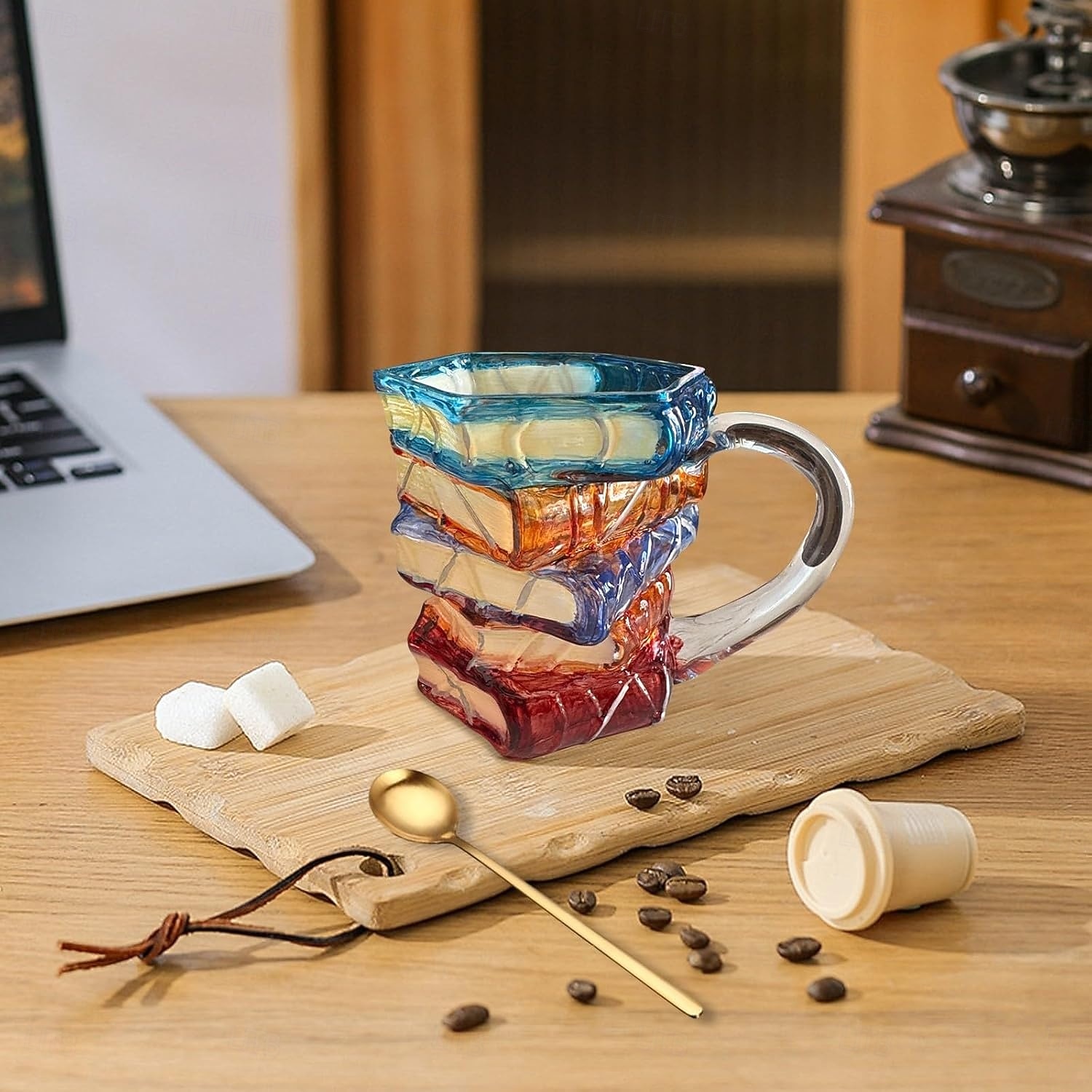 cană cu carte pictată, căni de cafea inedite pentru iubitorii de cărți, cadouri pentru femei, căni de cafea unice, 11 oz, pahare drăguțe și amuzante, cu tematică literară, viermi de cărți, cititori, 2025 - $23.99 –P6