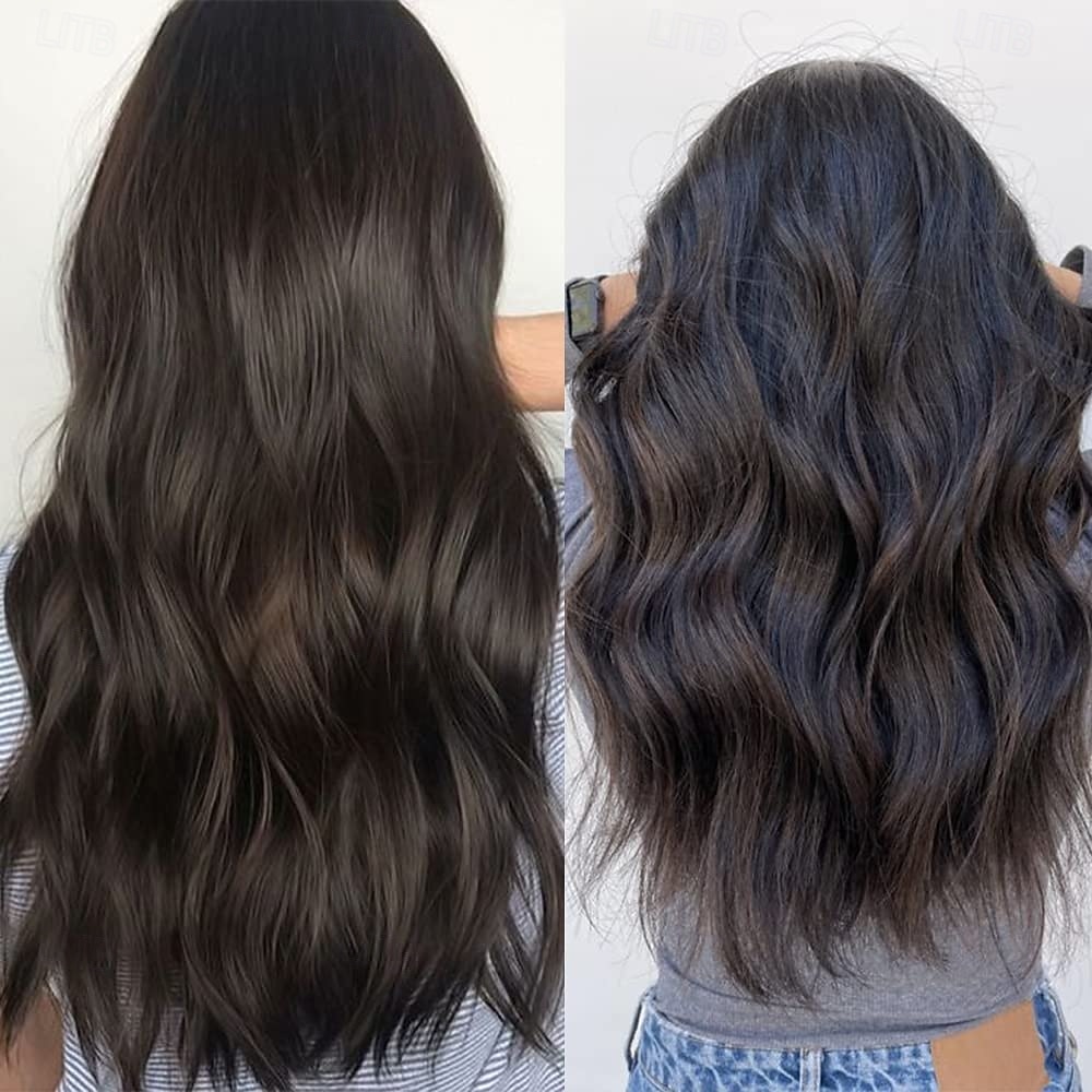 4 шт. накладных волос на заколках 20 дюймов черные накладные волосы длинные волнистые накладные волосы на заколках синтетические густые волосы для женщин 2026 - $26.99 –P6