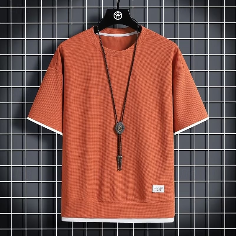 Bărbați Tricou Waffle Tricou Manșon scurt Mânecă scurtă Stil Nautic Vară Simplu Modă Designer De Bază fals două piese Casual Vacanță Stradă Alb Top tricou pentru bărbați 2026 - $10.99 –P11